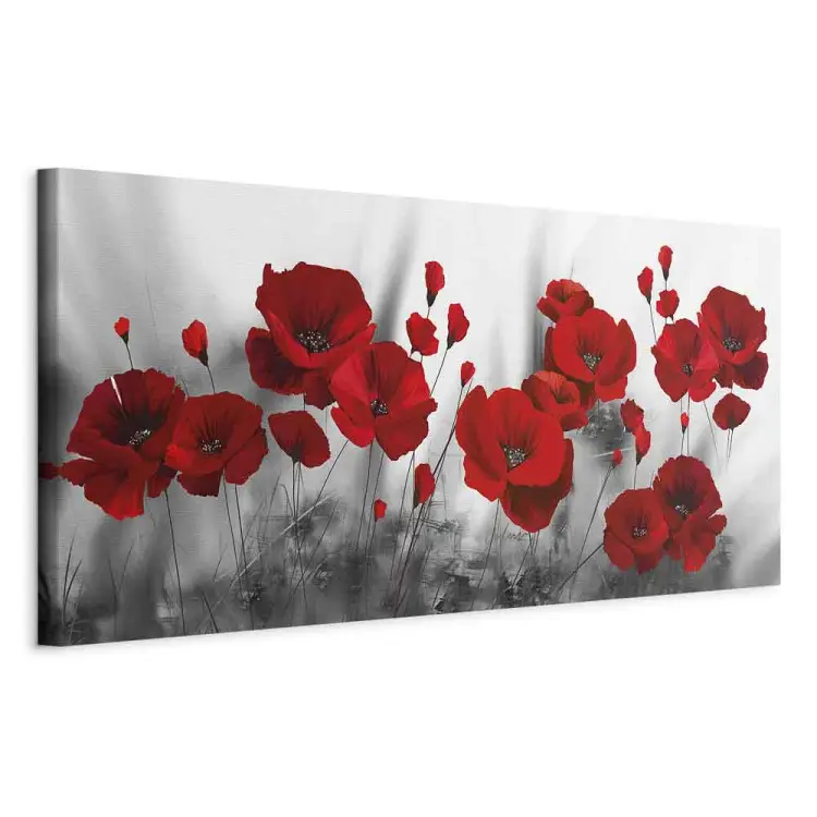 Coquelicots rouges sur le fond gris