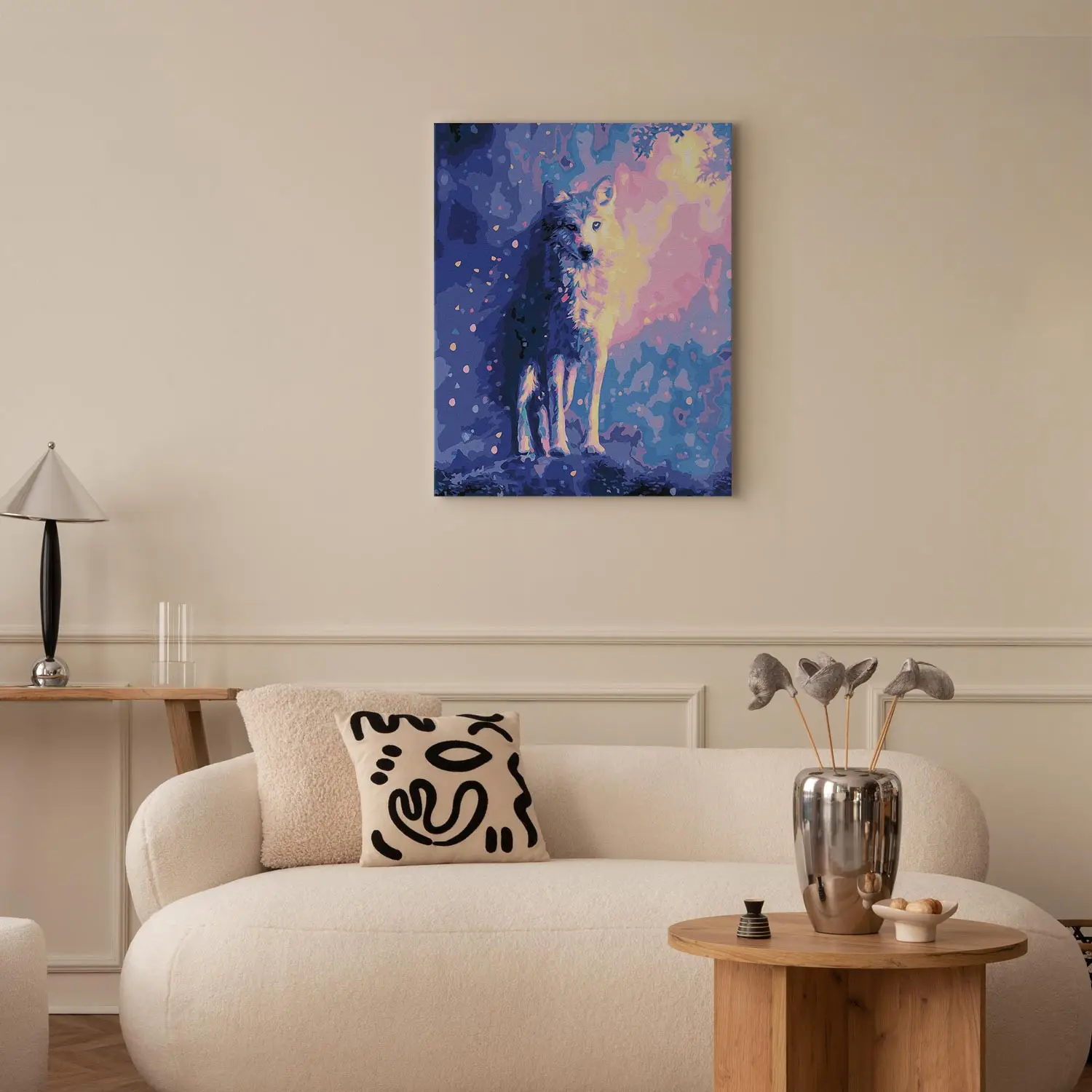 Chatons DIY Peinture Par Numéro Adultes Chats Et Lune Kits De Peinture