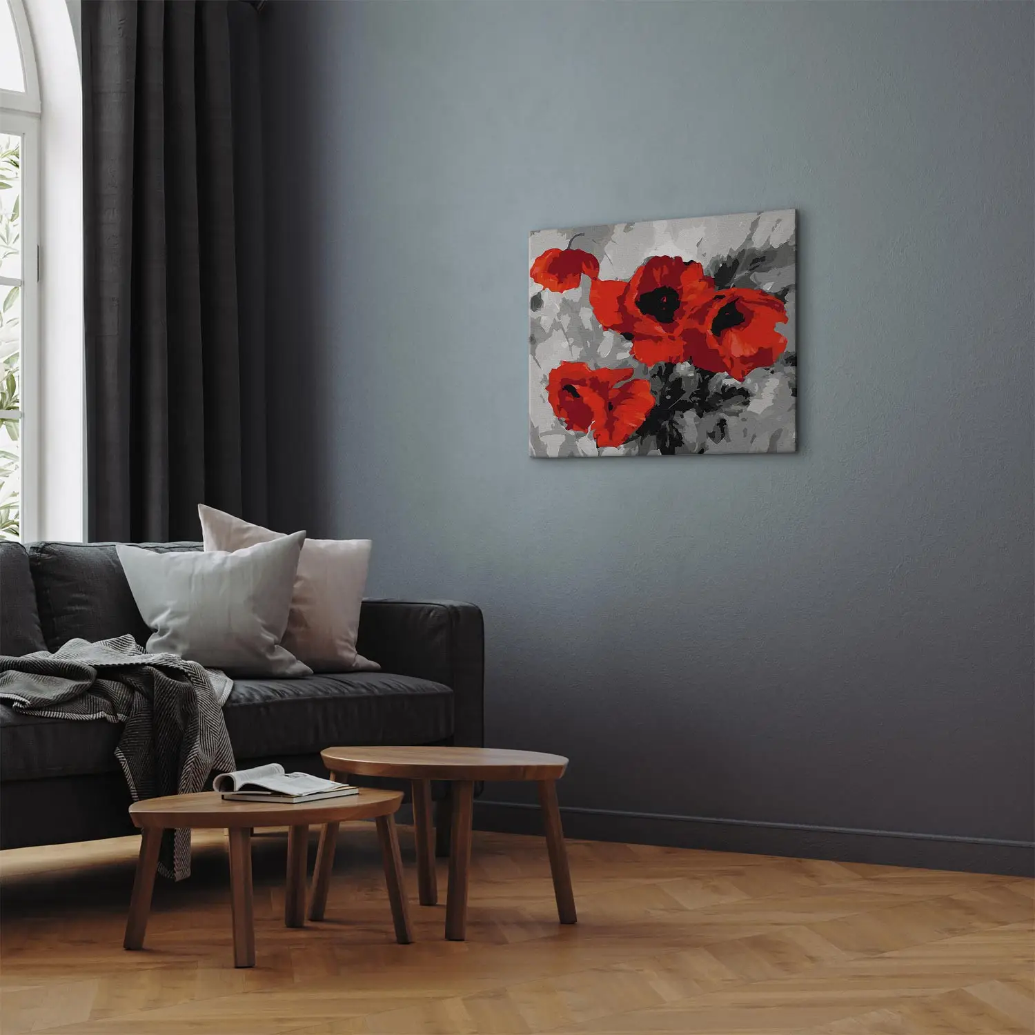 Kit Peinture Par Numéros Coquelicots - Toile 30x40cm, Peintures & Pinceaux Inclus | Loisir Créatif Adulte, Décoration Maison