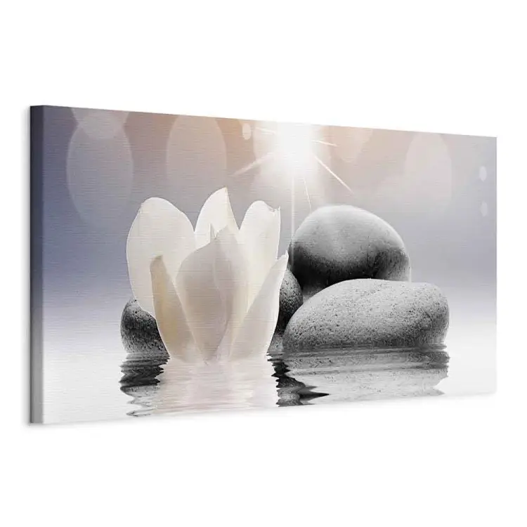Tableau bougies zen sur toile intissée format carré
