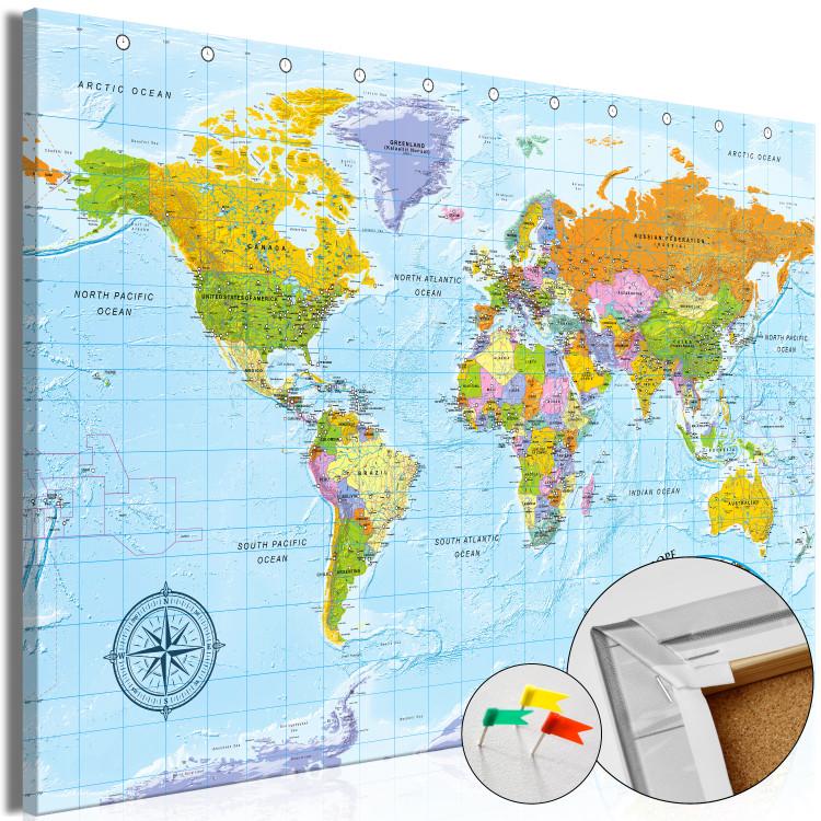 Gift Republic - Tableau en liège avec carte du monde