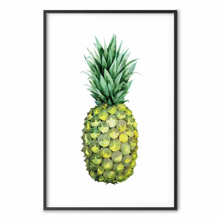 Ananas - composition avec fruit tropical sur fond blanc uni