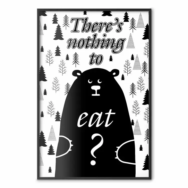Rien à manger ? - composition noir et blanc avec motif animalier