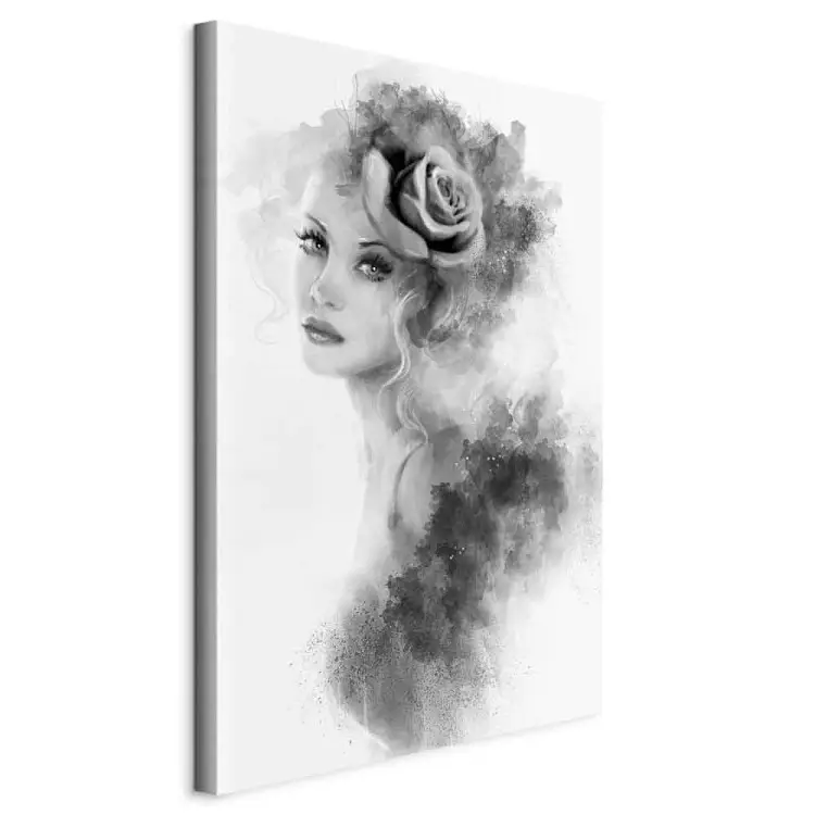 Rose dans les cheveux - portrait artistique d'une femme