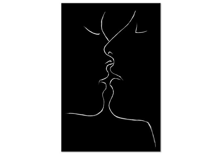 Baiser d'amour (1 pièce) - art linéaire en noir et blanc