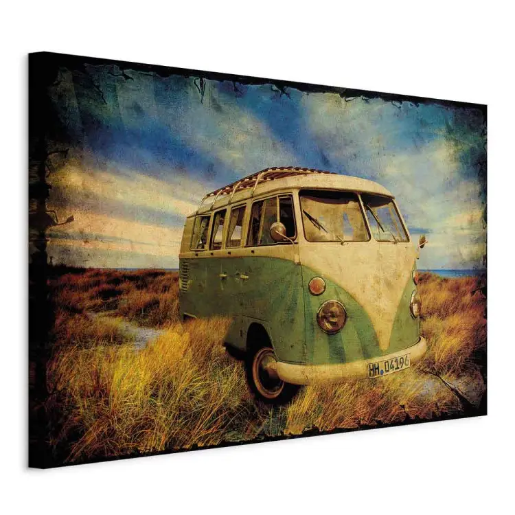 Bus vintage - voiture de style rétro paysage d'été