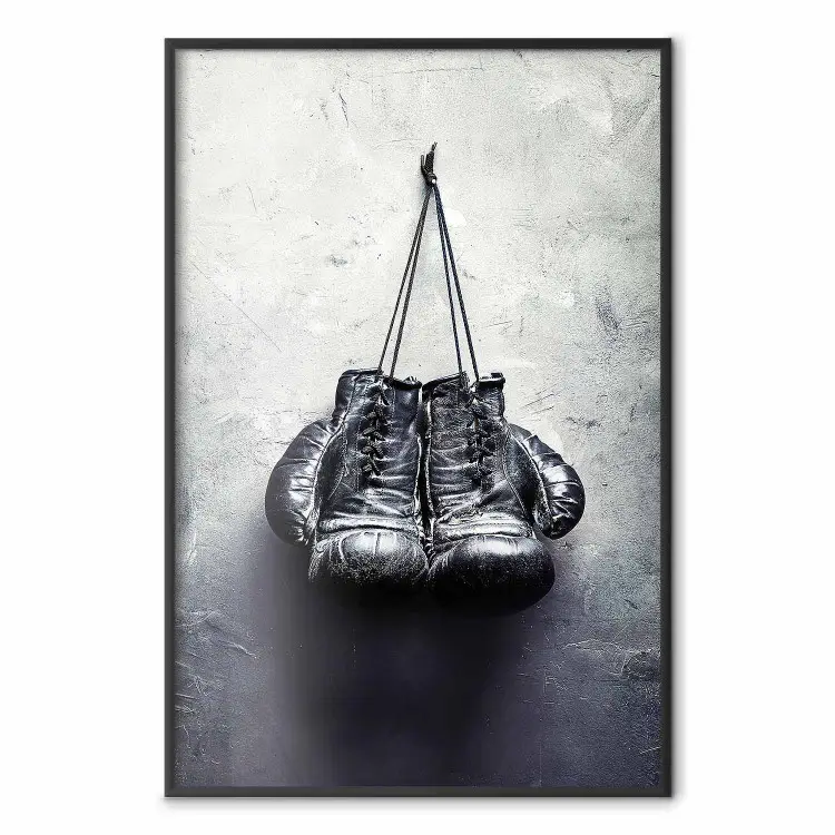 Gants de boxe - composition sportive noir et blanc dans un style rétro