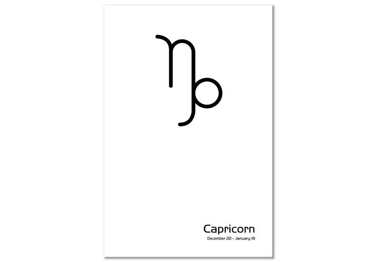 Tableau sur toile Signe du zodiaque Capricorne - graphique moderne avec lettrage noir