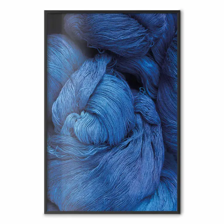 Pelote de laine bleue - composition hivernale