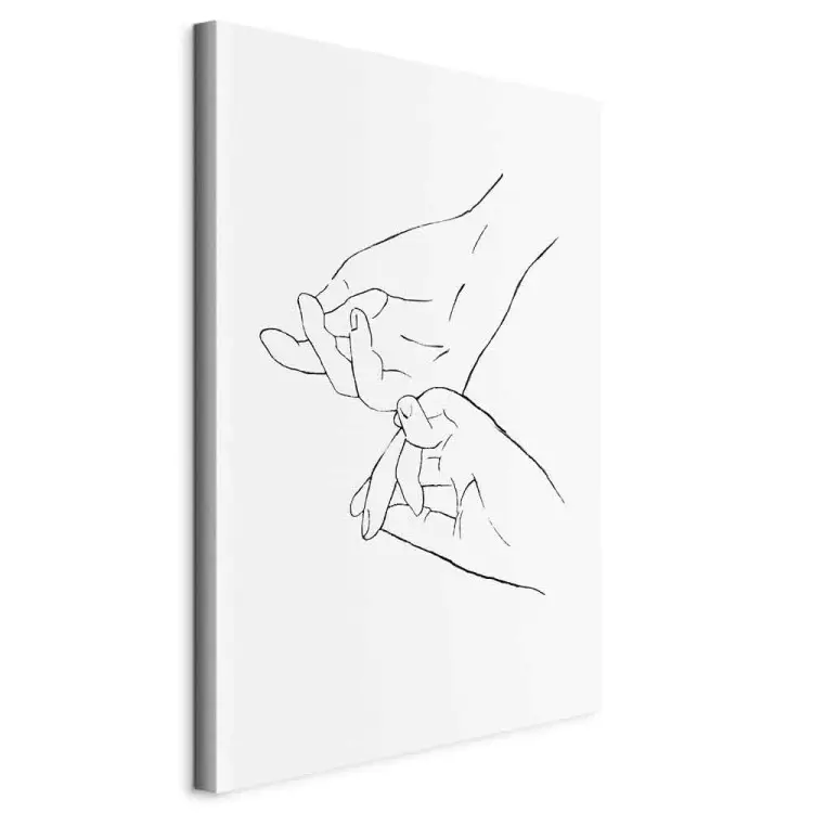 Parole des mains - art linéaire en noir et blanc