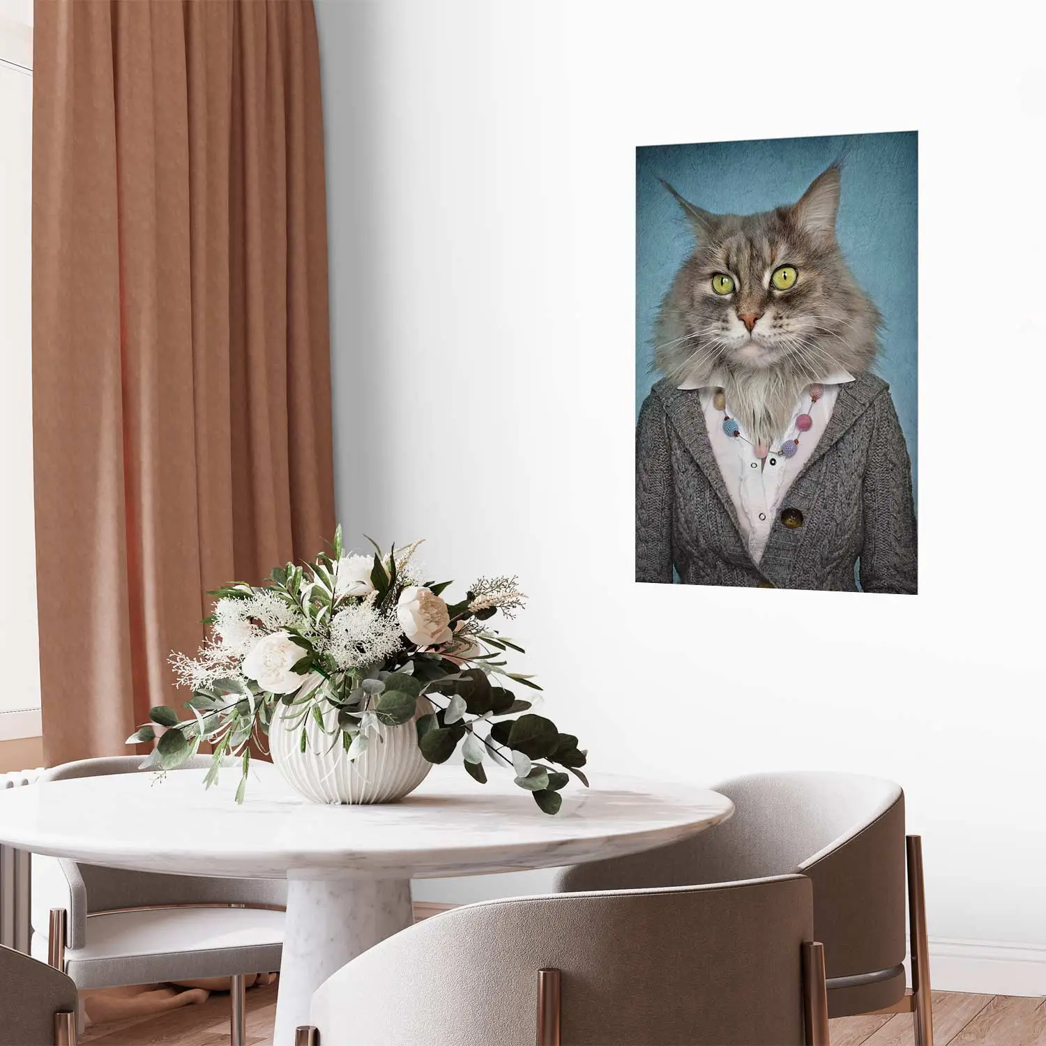 Affiche Déco Chambre – Design Victorian – Chats Animaux – 8x10 à 24x36 Pouces