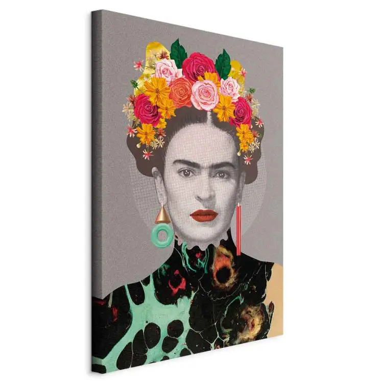 Portrait floral d'une femme - éléments figuratifs colorés