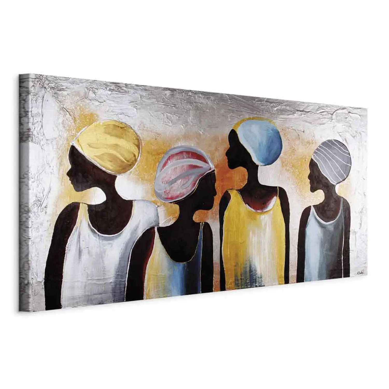 Tableau Abstrait Fait Main - La Femme Avec Nourrisson, Acrylique Multicolore