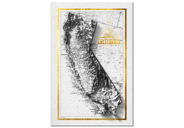 Tableau sur toile Californie - carte isométrique de la ville américaine avec effet 3D