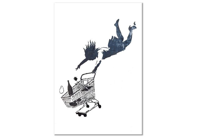 Tableau sur toile Achats fous - des graphismes minimalistes de style Banksy