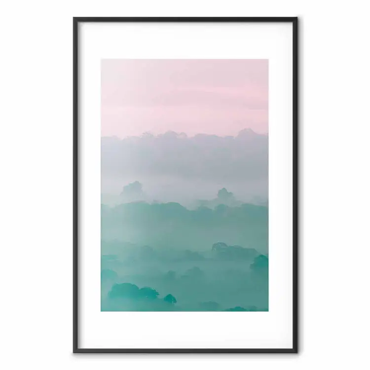 Aube brumeuse - Arbres Brouillard Tons Pastel