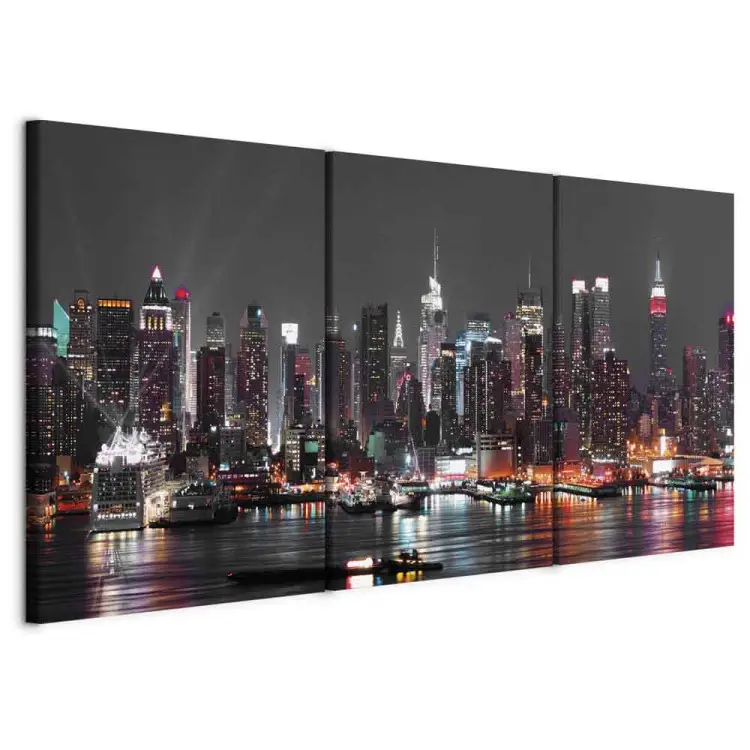 Feeby Impression sur toile Fenetre Tableau moderne New York noir et blanc 60x40 cm