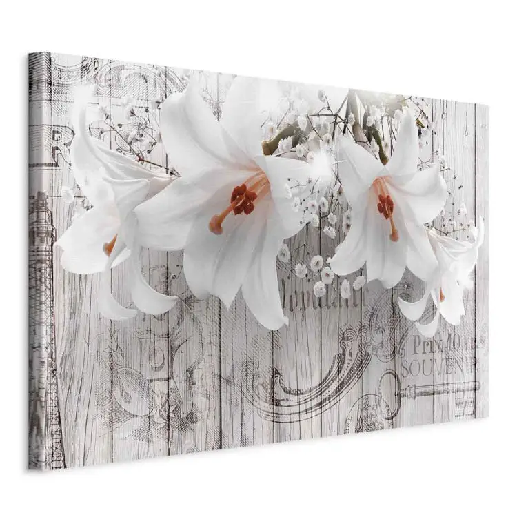 Tableau Déco Lys Fleurs Sur Toile Intissé - Impression Qualité, Modèle 020110-147