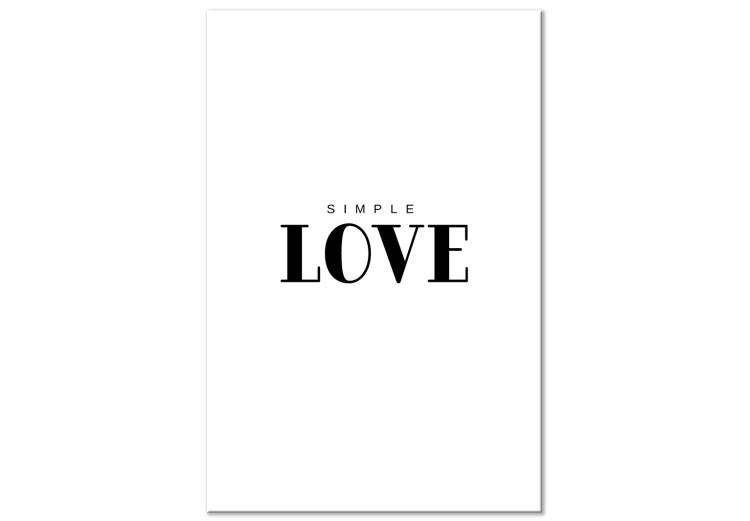 Tableau sur toile Amour simple - une inscription anglaise minimaliste sur fond blanc