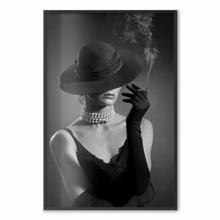Élégance noire - portrait élégant noir et blanc avec cigarette