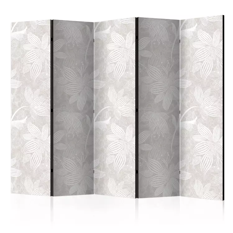 Éléments floraux II (5 panneaux) - motif rétro avec thème végétal