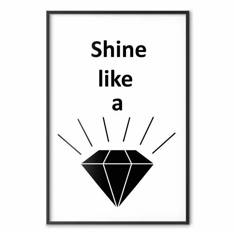 Briller comme un diamant - diamant avec texte anglais