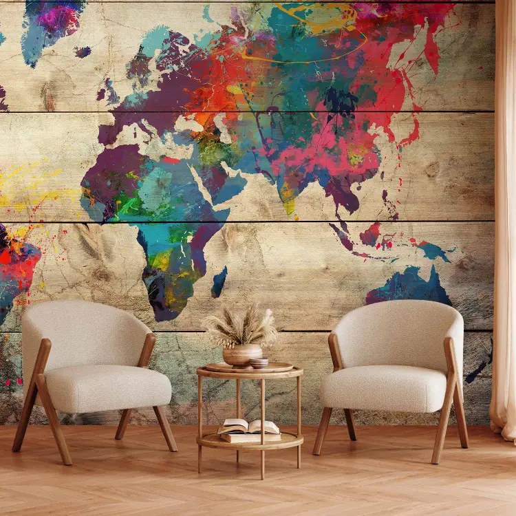 Papier Peint Panoramique Carte du Monde | Gaia Map