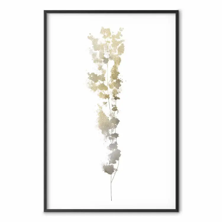Branche dorée - plante dorée sur fond blanc