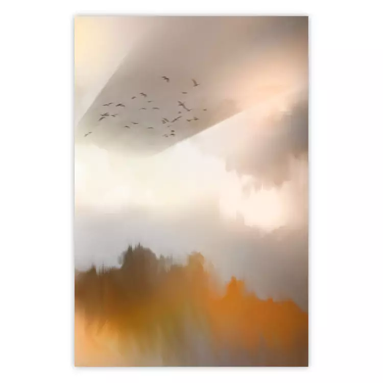 Nostalgie - paysage abstrait d'oiseaux dans le ciel