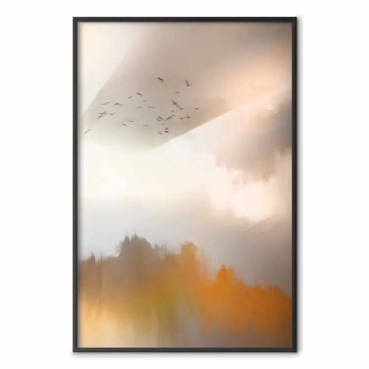 Nostalgie - paysage abstrait d'oiseaux dans le ciel