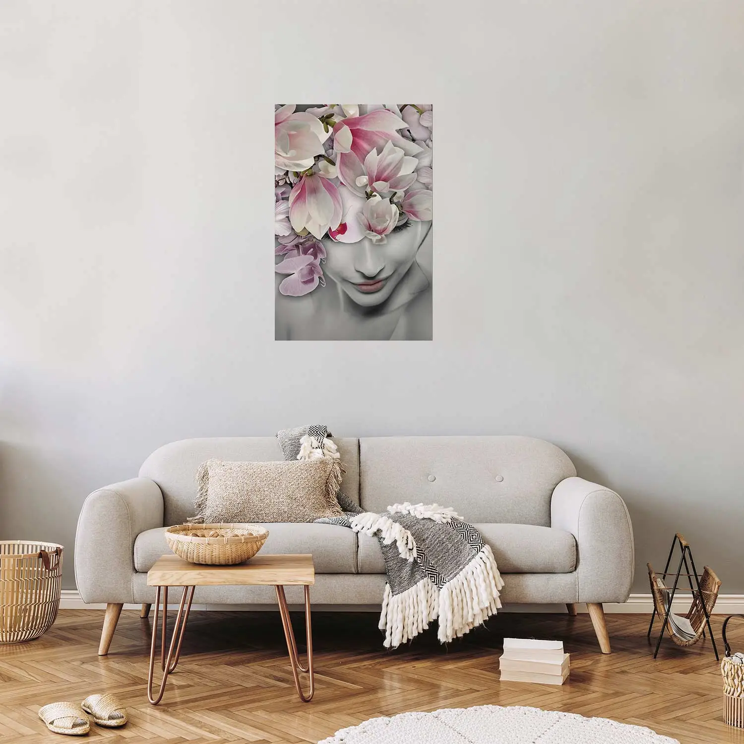Poster ARTTOR 50x70cm - Femme Aux Fleurs, Reniflement - Décoration Murale Tendance
