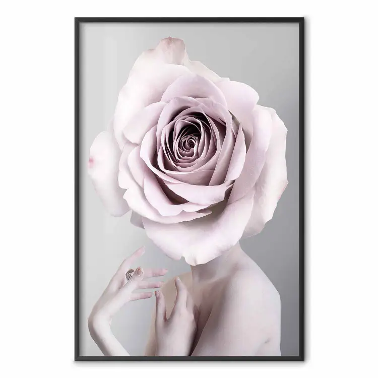 Monologue Rose - composition abstraite de femme avec rose