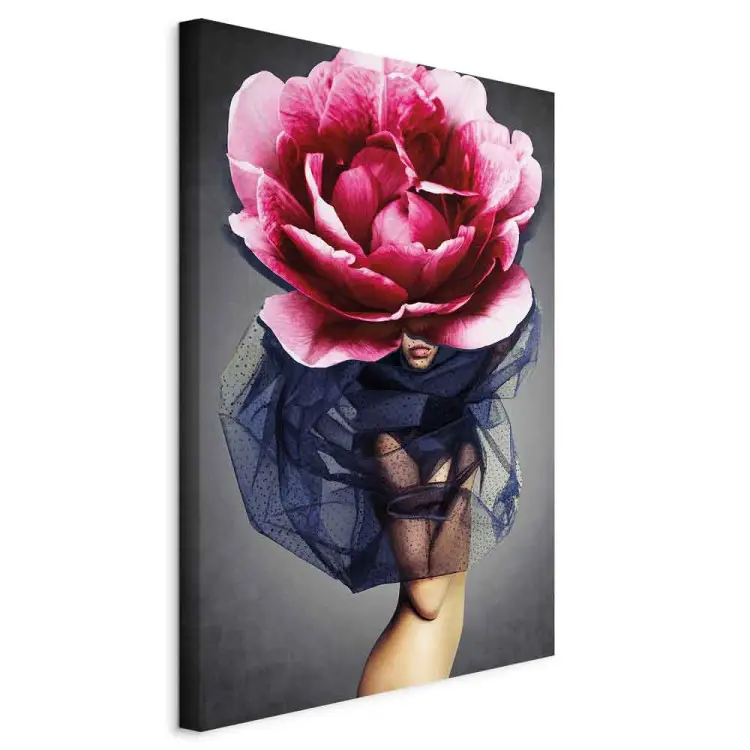 Femme Fleur - abstraction éclectique avec pivoine
