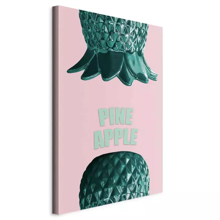 Un ananas enversé - une nature morte avec ananas vert, un texte anglais, parfaite pour une chambre ou une cuisine