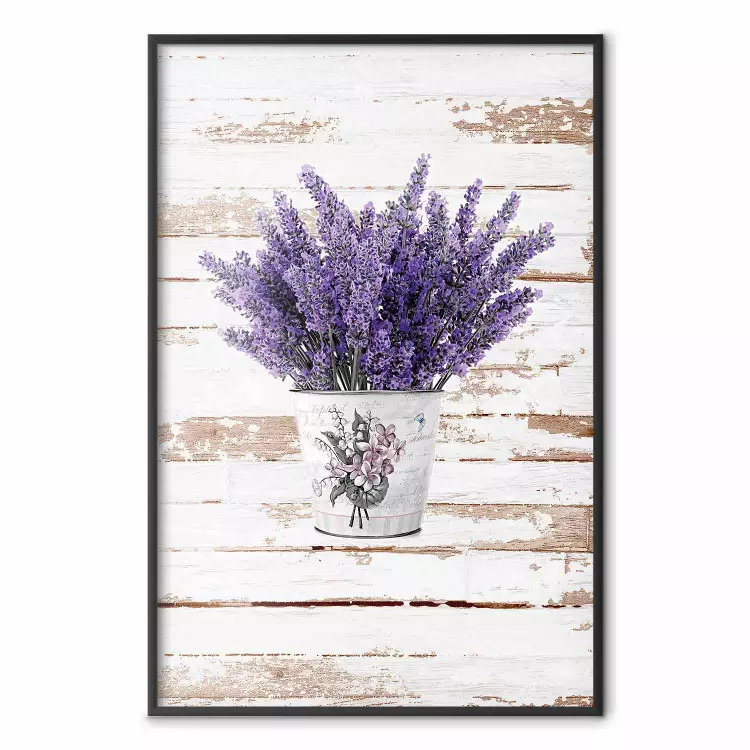Bouquet Lavande - fleurs violettes sur bois