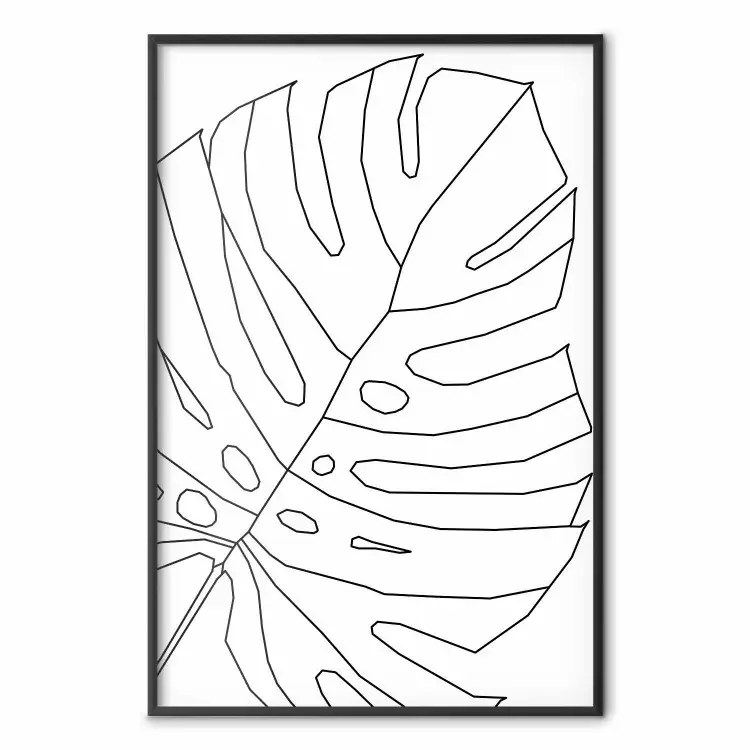 Monstera Dessin - linéaire monstera sur fond clair