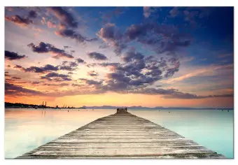 Moderne Impression sur Toile Île paysage maledivy liberté Image Tableau Decoration Murale 70x50cm Deco Cadre Décoration Salon Chambre Horizontal