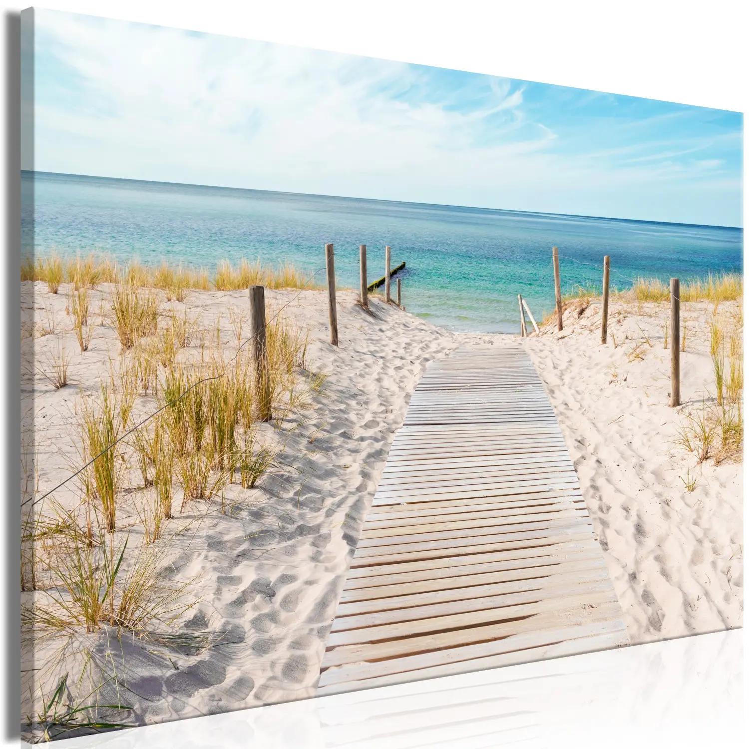 MuchoWow© Impression sur Toile Decoration Murale Peinture 70x50 cm Tableaux Decoratifs Muraux Décoration Chambre Bateau - Plage - Mer - Sable - Maritime - Nature