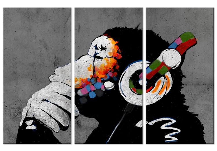 Tableau Pop Art Banksy Singe DJ