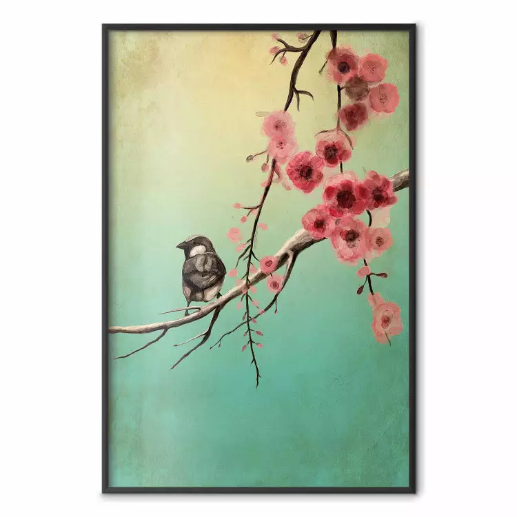 Cerisiers Fleurs - Composition Oiseau Branches