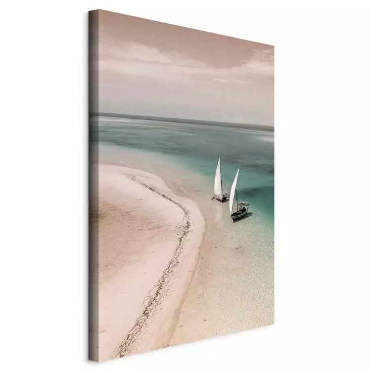 Côte Romantique (1 partie) vertical - mer avec voiliers