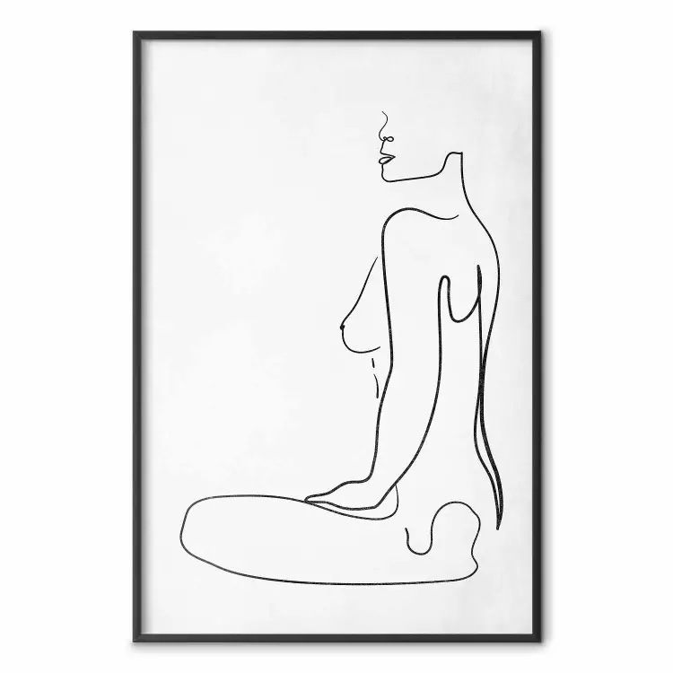 Forme féminine - line art femme noire sur fond blanc