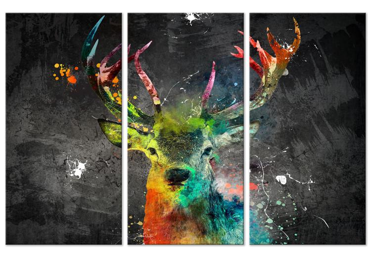 Tableau sur toile Rainbow Deer (3 Parts)