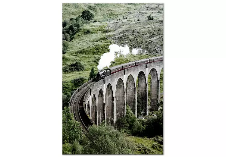 Voyage à travers le temps (1 partie) vertical - un pont avec un train