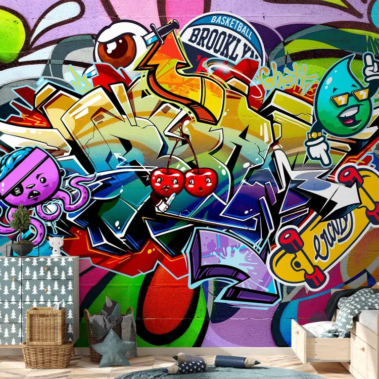 Sticker Mural 3D Amovible Graffiti Design Luna - Modèle R16699, Autocollant Décoratif Pour Toutes Les Pièces