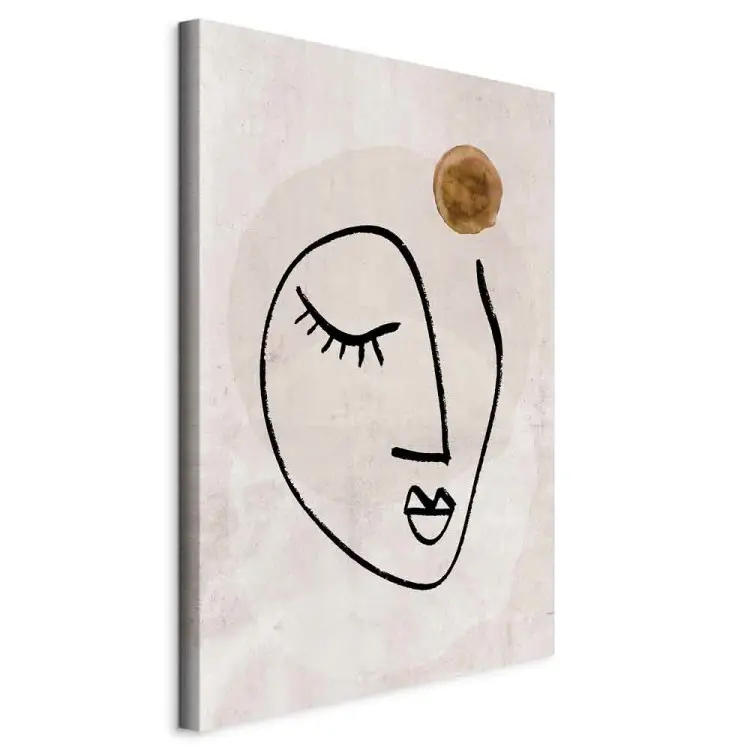 Pensée Romantique vertical - lineart de visage style boho