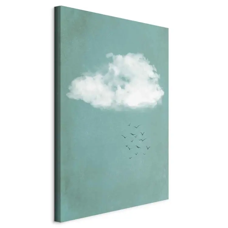 Nuages et oiseaux - un paysage pastel du ciel de style japonais