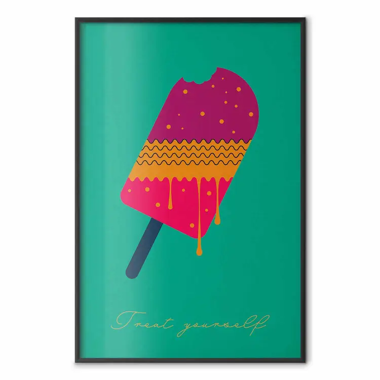 Faites-vous plaisir - glaces colorées fond turquoise