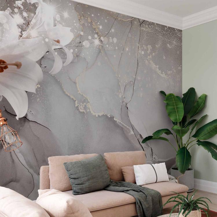 Papier Peint Panoramique Fleurs Feuilles 3D Poster Mural pour Salon Chambre  Décoration Murale