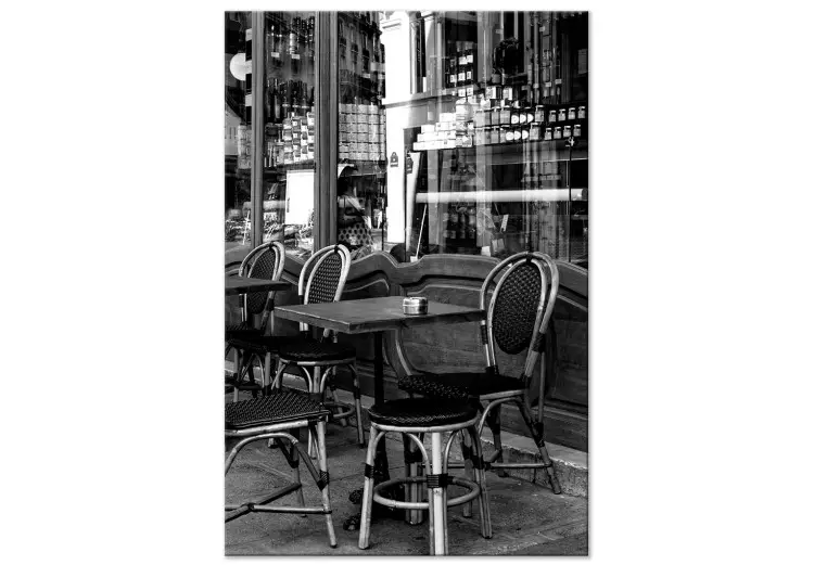 Café à Paris - une photo de la capitale française en noir et blanc